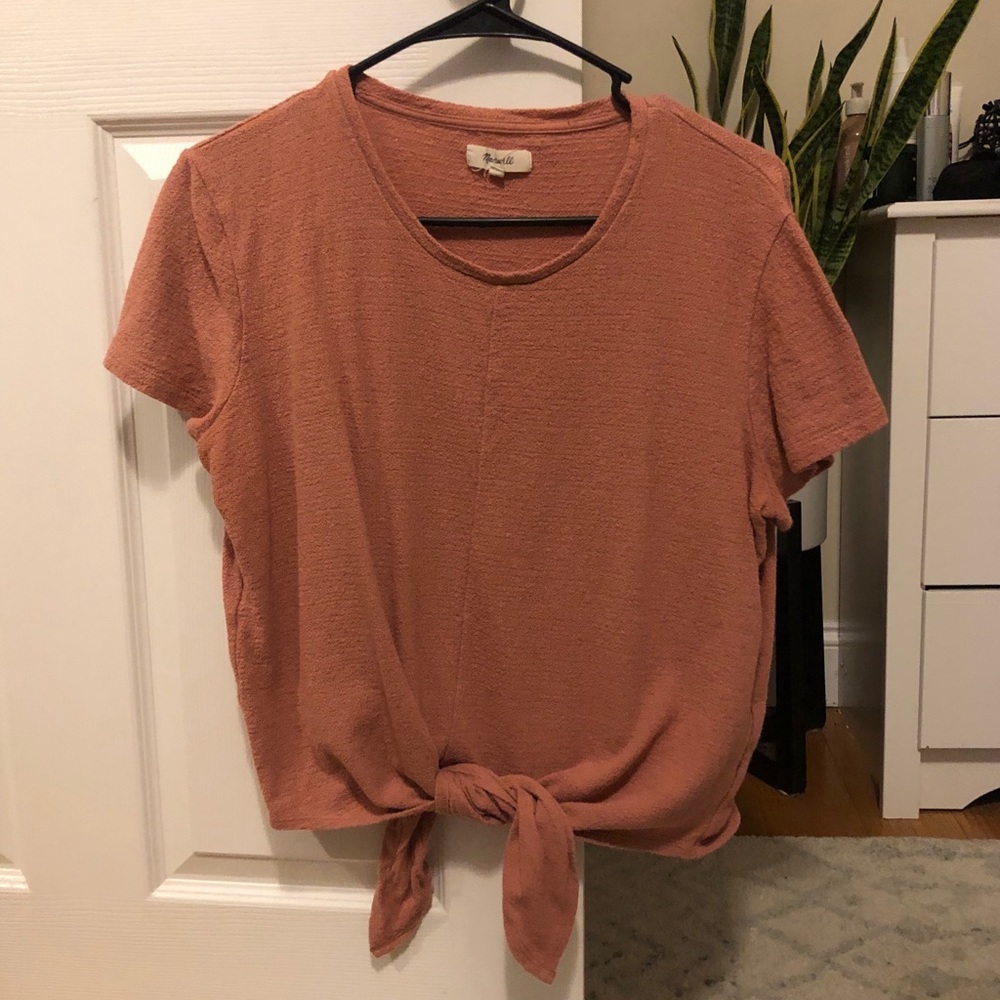 MADEWELL Relaxed Tee, Tie Front - size L